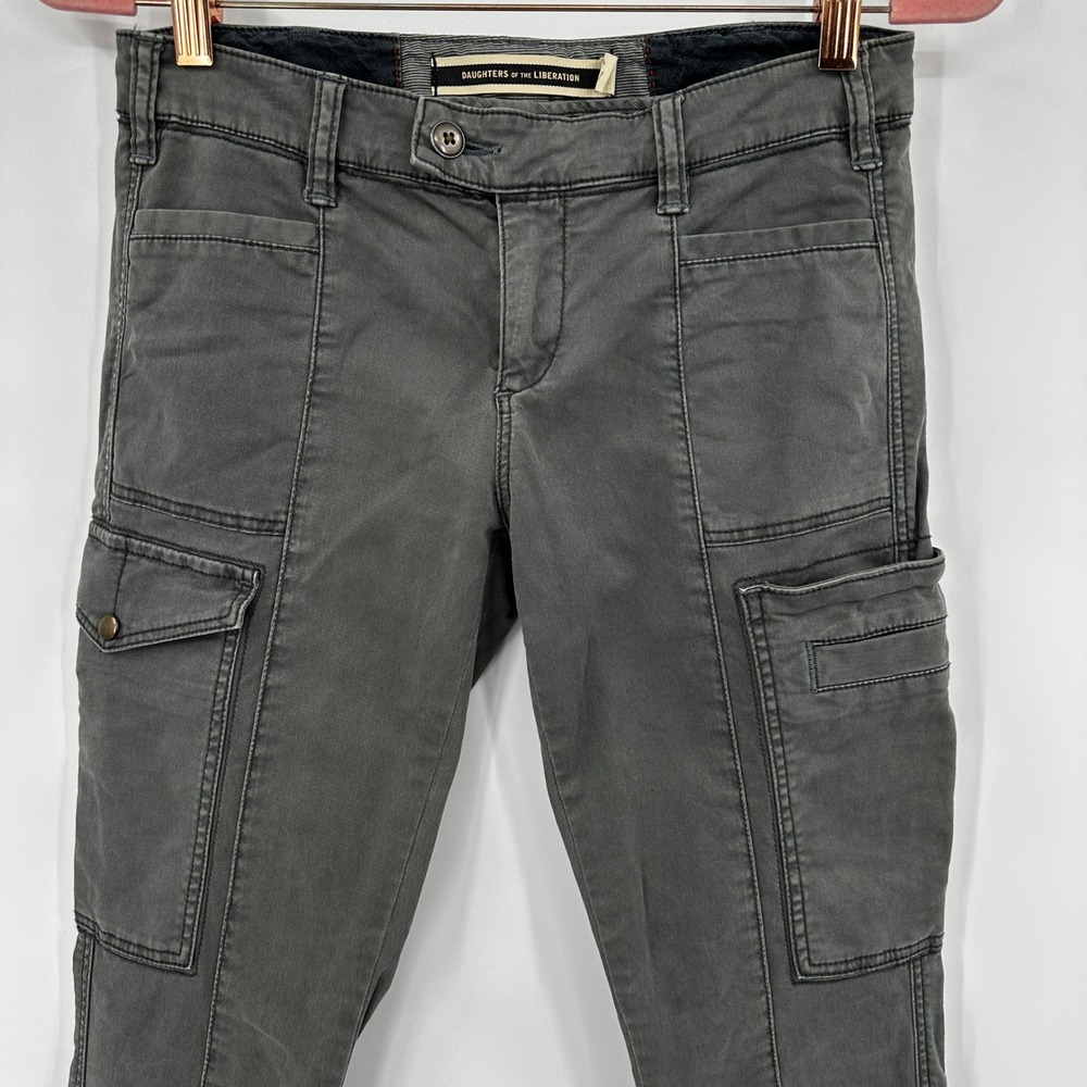 Daughters of the Liberation Cargo‎ Pants Olive Green Utility Style Women Size 26 - Picture 5 of 12